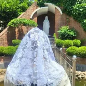 장미 레이스 미사보 성당 천주교 여성미 카톨릭 미사보 면사포 폴리에스터 미사용 가리개 머리 패턴