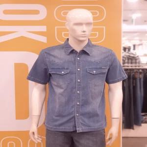 [뱅뱅]뱅뱅)봄 남녀공용베이직 셔켓 반팔 스판 데님 남방 NSMD32