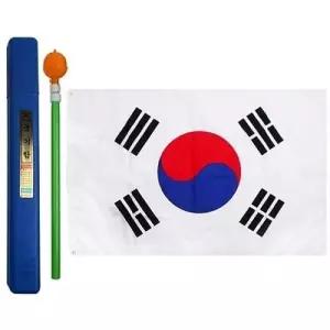 태극기 국기함 세트 깃대 꽂이 가정용 보급형 깃발 게양용 만국기 WFO3E4M