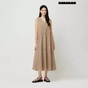 [시슬리] 줄리엣 셔링 디테일 슬리브리스 원피스 SAOP42531