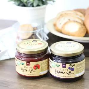 참농꾼진한생과일의 풍미 딸기잼과 블루베리잼