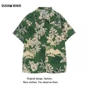 가족 하와이안 셔츠 바캉스 여행룩 빅사이즈 커플룩