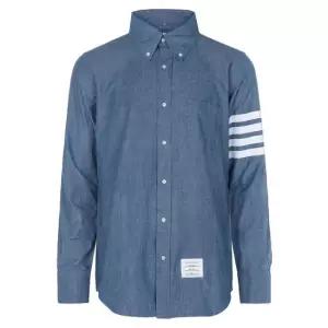 톰브라운 MUST IT_ 4바 샴브레이 블루 남성 셔츠 MWL272E 00111 450