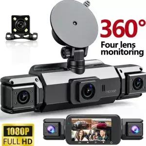 360 ° 차량용 DVR 블랙박스 4렌즈 전후좌우 내부 IPS 화면 회전렌즈 야간 시야 24시간 주차 모니터링