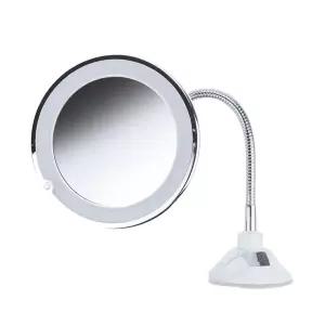 확대 LED 거울 10배 플렉시블 부착형 탁상 원형 화장