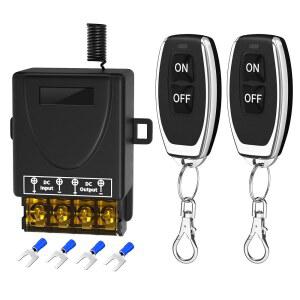 RVBOATPAT 무선 리모컨 스위치 DC 8V/12V/24V/48V/72V/86V 30A 릴레이 RF 리모컨 328피트 장거리 방지 경보 보안 시스템 롤러 린드 도어용