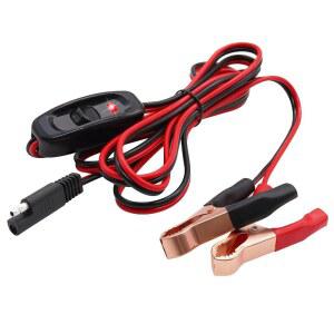 MXUTEUK 8피트 SAE 16AWG 와이어 하니스 온/오프 스위치 및 골드 악어 클립 포함 12V 분무기 부품 트랙터용ATV UTV 기타 배터리 전원 공급 장치