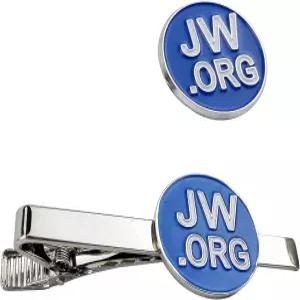 훌륭한 JW.메시지를 전하기 위한 기부금 - JW.ORG 넥타이 클립 및 라펠 핀 선물 세트 실버 라운드