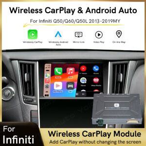 인피니티 Q50 Q50L Q60 QX50 QX60 QX70 2013 2019용 YolanAuto 무선 CarPlay 안드로이드 오토 GPS 음악 에어플레이 360 카메라 지원