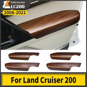 자동차 문짝 팔걸이 복숭아 나무 보호 뚜껑 도요타 랜드 크루저 200 LC200 FJ200 2008 2021 2020 인테리어 업그레이드 액세서리