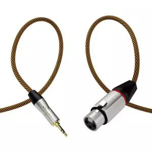 LuccLinc 언밸런스드 XLR to 3.5mm TRS 오디오 케이블 카메라 및 노트북용 마이크 어댑터 리드 - 암 커넥터