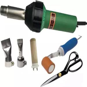전문가용 TPO PVC 지붕용 열풍 용접 키트 1600W 히팅 건 노즐 롤러 가위 무릎 보호대 포함 완전 설치 도구