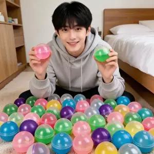 [하프클럽/알티피아]추첨 볼 뽑기 캡슐 통 반투명 빈 원형 케이스 데일리 홈카페 감성 미니멀 소품 35mm