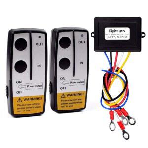 RIYITAUTO 12-24V 회수 무선 윈치 리모컨 키트 자동차 트럭 지프 ATV SUV용 핸드셋 스위치 컨트롤러 100피트 무선 윈치 리모컨