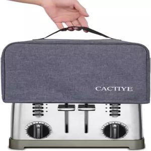 주머니가 있는 토스터 먼지 커버 Cuisinart 2 Slice 호환 잼 스프레더 나이프 및 집게 수납 가능 지문 방지
