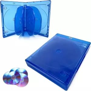 TVETE 케이스 블루레이 2개 세트 대용량 보호 내구성 정리된 반투명 파란색 DVD 박스 CD 게임 보관 영화