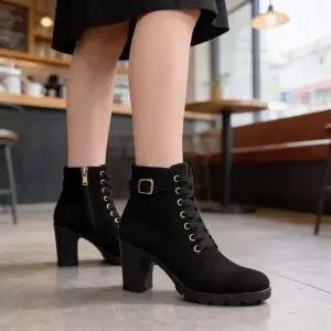 [하프클럽/]여성 하이힐 융 구두 금속 통굽 가을 슈즈 오피스룩 면접 하객룩