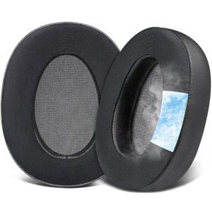 소니 WH-H900N용 SOULWIT 쿨링 젤 교체용 이어패드 쿠션 (높이).EAR ON 2) & MDR 100ABN (하이파이어 온) 노이즈 캔슬링 오버이어 헤드폰 노이즈 차단 폼이 포함된 이어패드 - 블랙