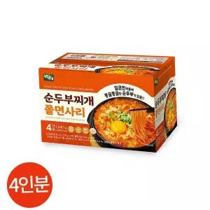 백제 순두부 찌개 쫄면 410g 4개 업소용