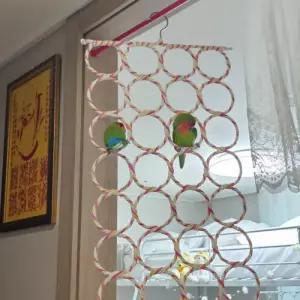 앵무새 장난감 28구 그물 사다리 버드링