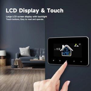2024 신상 스마트 온도 조절기 Tuya WiFi 온도 컨트롤러 Alice AlexaGoogleHome 용 전기 바닥 난방 배관 LCD 디스플레이
