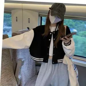 여성 세미오버핏 크롭 바시티자켓 야구점퍼 가을점퍼