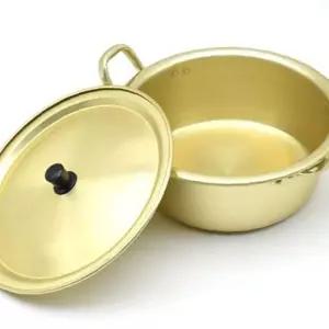 마리빙 라면 찌게 양은냄비 양수 양손 레트로 노란 22cm