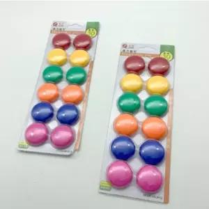 JDS 둥근칼라자석 12PCS 화이트보드 컬러 강력 자력