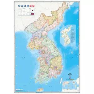 대한민국전도 우리나라지도 코팅 - 대한민국 한반도 도로 전도