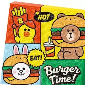 버거 보석십자수 25x25 라인프렌즈 타임