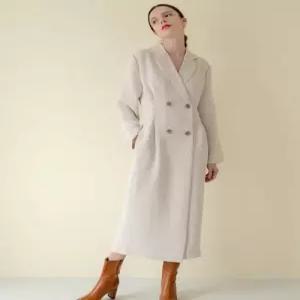 320쇼룸 320SHOWROOM 더블 버튼 포켓 코트 원피스 베이지