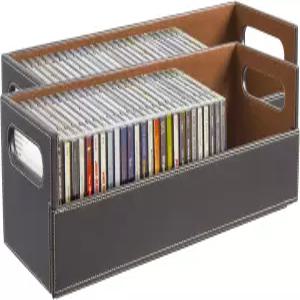 가정용 2팩 CD 보관함 영화 케이스 DVD 카세트 테이프 진열대 홀더는 최대 40장의 보관할 수 있으며 인조