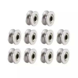 uxcell V624ZZ 딥 그루브 가이드 풀리 레일 볼 베어링 4x13x6mm 10개 이중 금속 차폐 탄소강