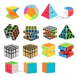 탄소 섬유 매직 큐브 3x3 4x4 5x5 12 색 가용 스피드 교육용 선물