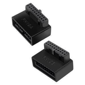 직각 USB 3.0 19/20핀 수-암 어댑터 마더보드 PC 유선형 케이블 관리 90도 회전 커넥터