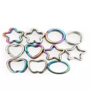 키링 10pcs 레인보우 하트 스타 열쇠고리 DIY