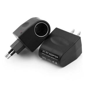 자동차 소켓이 있는 AC 어댑터 충전기 EU US 플러그 220V AC에서 12V DC로 전자 기기용 가정용으로 사용
