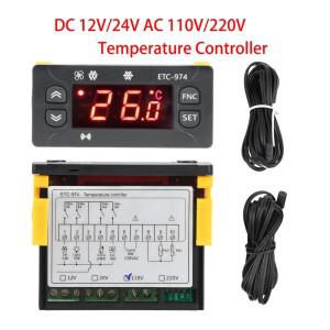 DC 12V24V AC 110V220V ETC-974 온도 컨트롤러 냉장고 해동 가열 제어 조절기 (NTC 센서 포함)