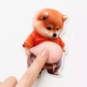 강아지 뱃살 시바견 자동차 문콕방지 도어가드 스티커 스트레스해소 말랑이 스퀴시 느좋템 쓸데없는 웃긴