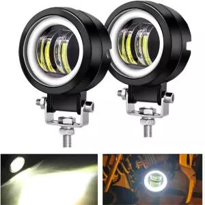 Kairiyard 3인치 LED 오토바이 주행등 60W 6000K 보조 스포트라이트 및 DRL/엔젤 오프로드 라이트 팟