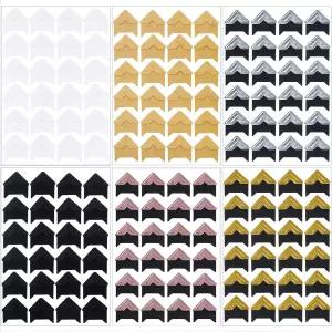 DERAYEE 12장 사진 코너 스티커 6가지 색상 스크랩북 앨범 다이어리 DIY 공예용 코팅식