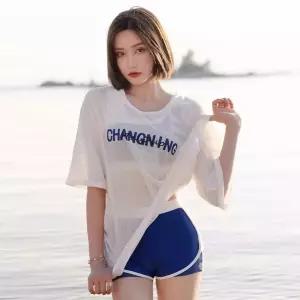 나시 반바지 3종세트 래쉬가드 팬츠 수영복 루즈핏 상의 비치웨어