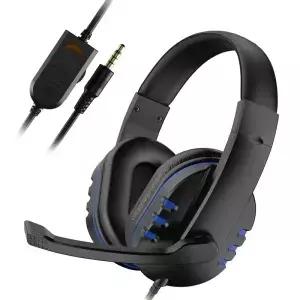 헤드폰 3.5mm 유선 게임용 헤드셋 이어폰 음악 PS4 플레이 스테이션 4 PC 채팅 컴퓨터 마이크 포함