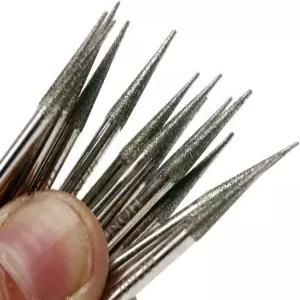 징글링 30Pcs 3.2mm 테이퍼 포인트 다이아몬드 연삭 비트 1/8인치 원뿔 로터리 버(Dremel용)
