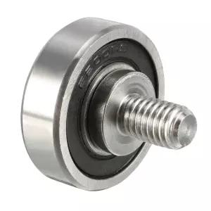 uxcell 나사산 봉이 있는 베어링 롤러 30x9mm 슬라이딩 도어 트랙 가이드 금속 실버 및 블랙 색상