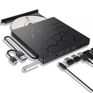 DVD룸 ODD 3.0 외장 DVD롬 멀티허브 A 7in1 외장ODD C타입 USB 레코더 CD ED02
