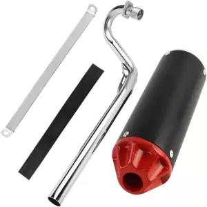 FLYPIG 28mm 더트 바이크 배기 머플러 파이프 소음기 XR50 CRF50 50cc SSR110 TRX90 XL70 타오토 DB14