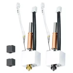 2pcs Kobra 3 핫엔드 조립 압출기 프린트헤드 키트 - 3D 프린터 교체용 저마찰 황동 노즐 100K 서미스터