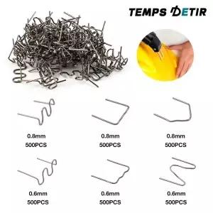 3000PCS 핫 스테이플 6가지 모델 플라스틱 용접 못 사전 절단 웨이브 범퍼 수리 자동차 0.6/0.8mm