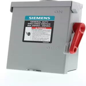 지멘스 3P 30A 240V 일반 듀티 안전 스위치 실외 퓨즈 가능